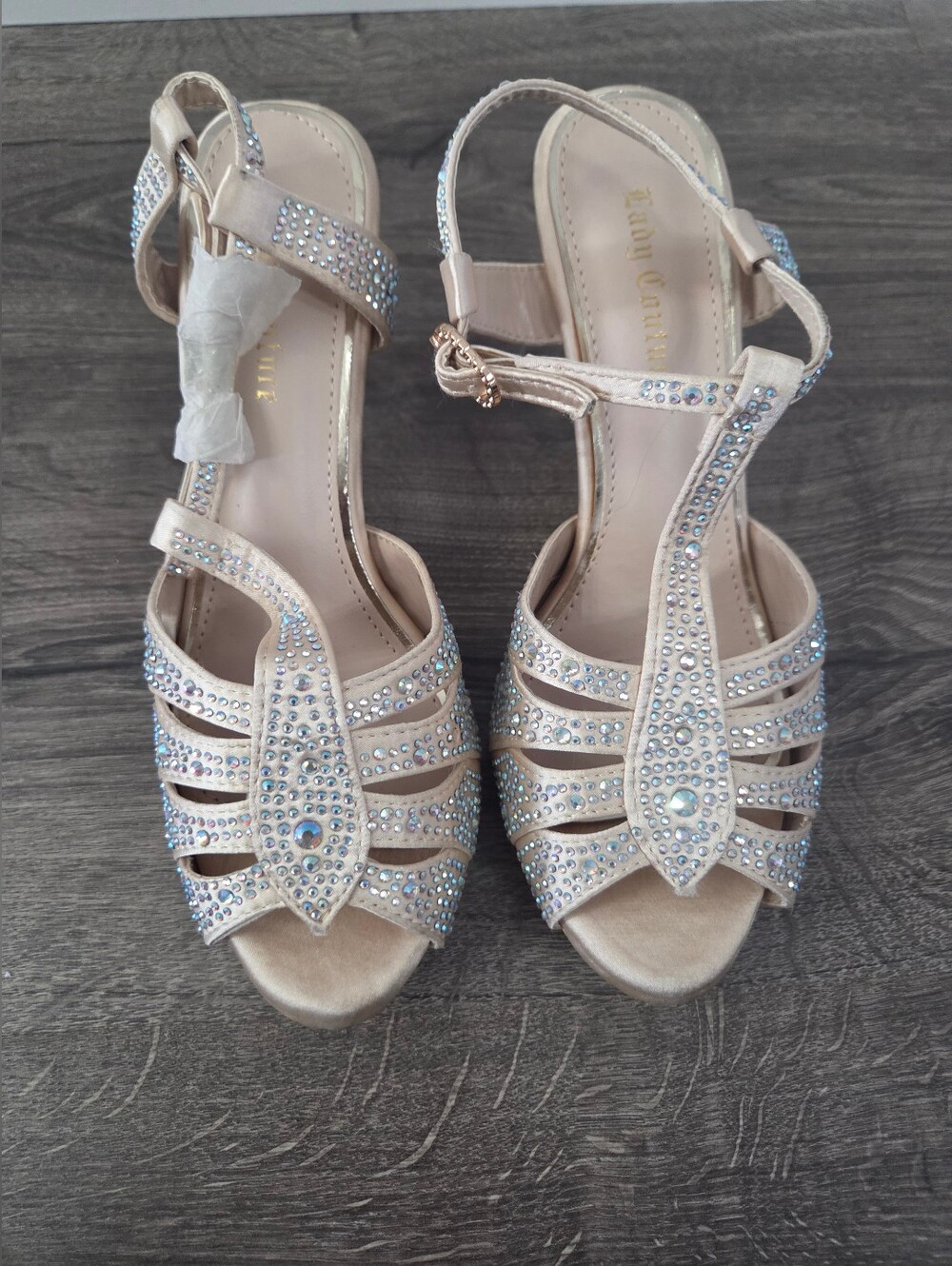 Lady Couture midnight platform sandals size 39 ( US 8 - 8.5 ) NEW
